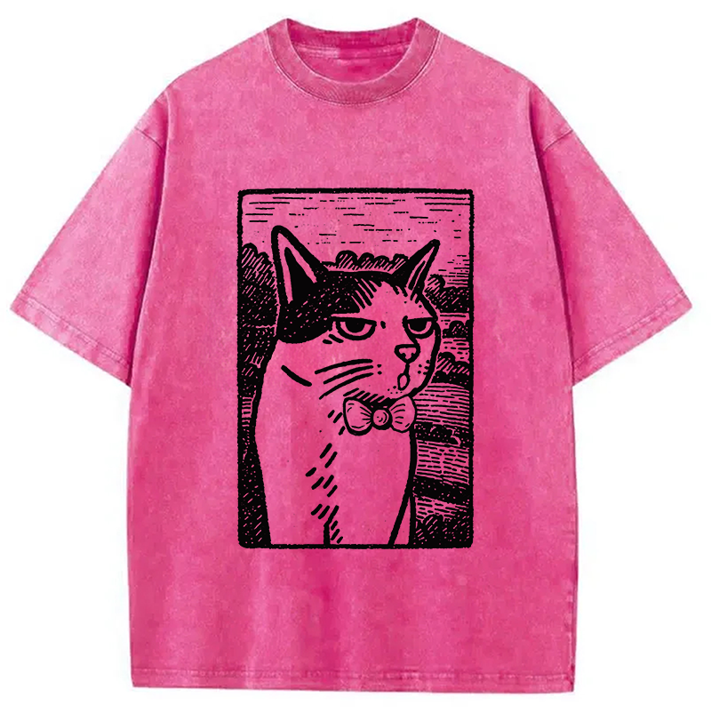 Tokyocanvas Cat's Hateful Eyes Washed T-Shirt