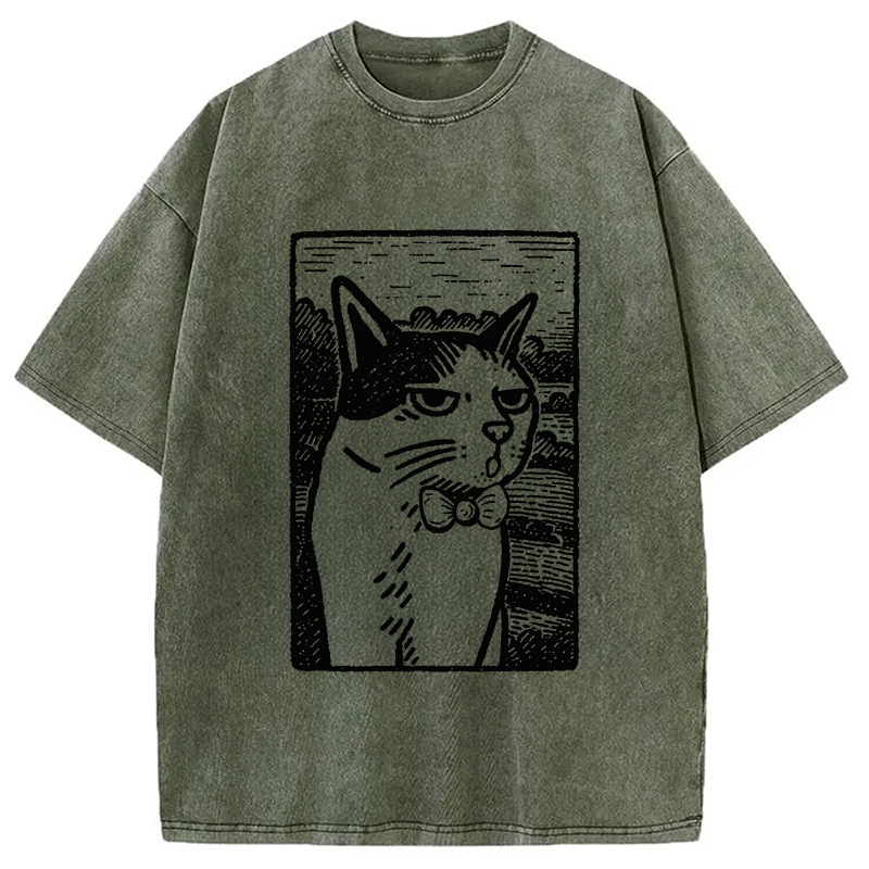 Tokyocanvas Cat's Hateful Eyes Washed T-Shirt