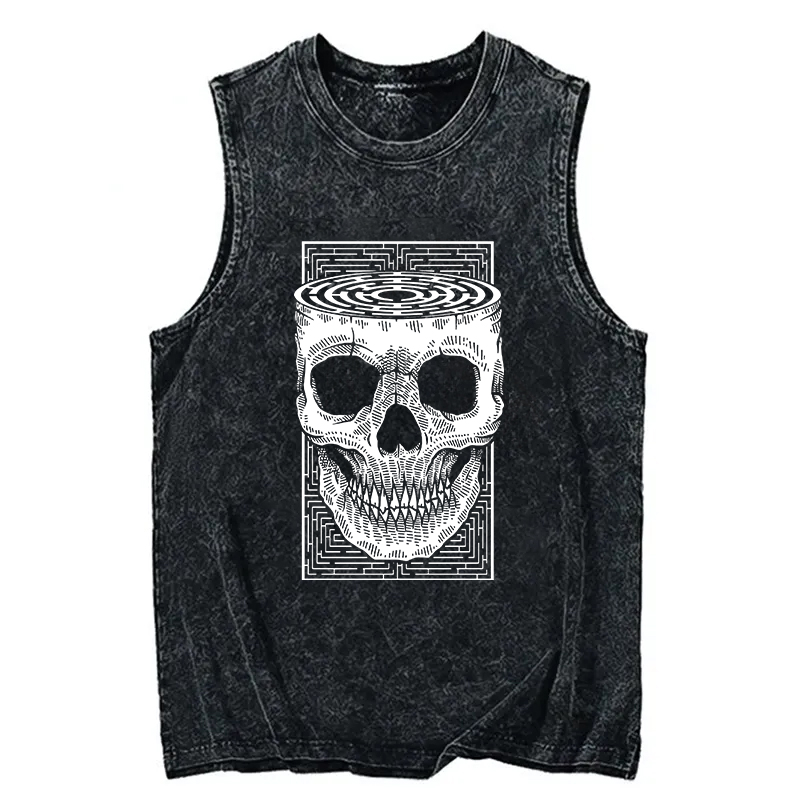Tokyocanvas Horror Skull Washed Tank