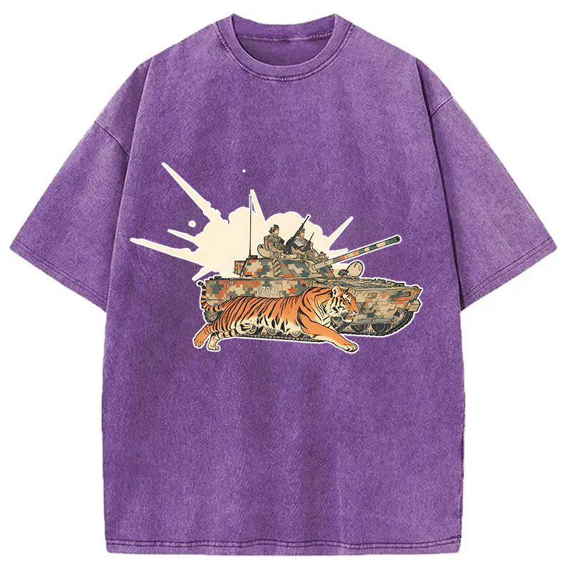 Tokyocanvas Tiger and Chariot Washed T-Shirt
