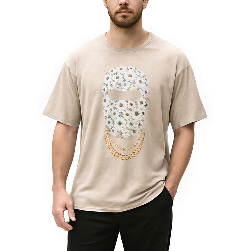 Tokyocanvas Daisy Mask Washed T-Shirt