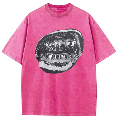 Tokyocanvas Foil Diamonds Lips Washed T-Shirt
