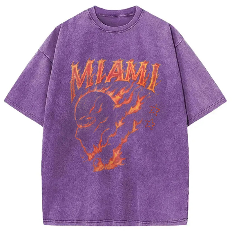 Tokyocanvas Miami Flame Ninja Washed T-Shirt
