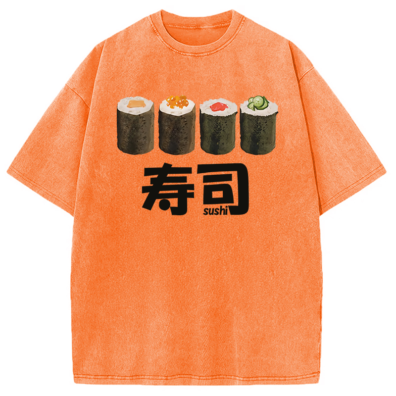 Tokyocanvas Kawaii Sushi Roll Washed T-Shirt