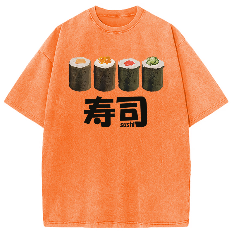 Tokyocanvas Kawaii Sushi Roll Washed T-Shirt