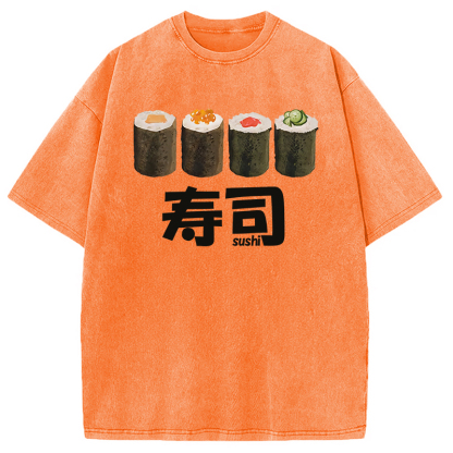 Tokyocanvas Kawaii Sushi Roll Washed T-Shirt