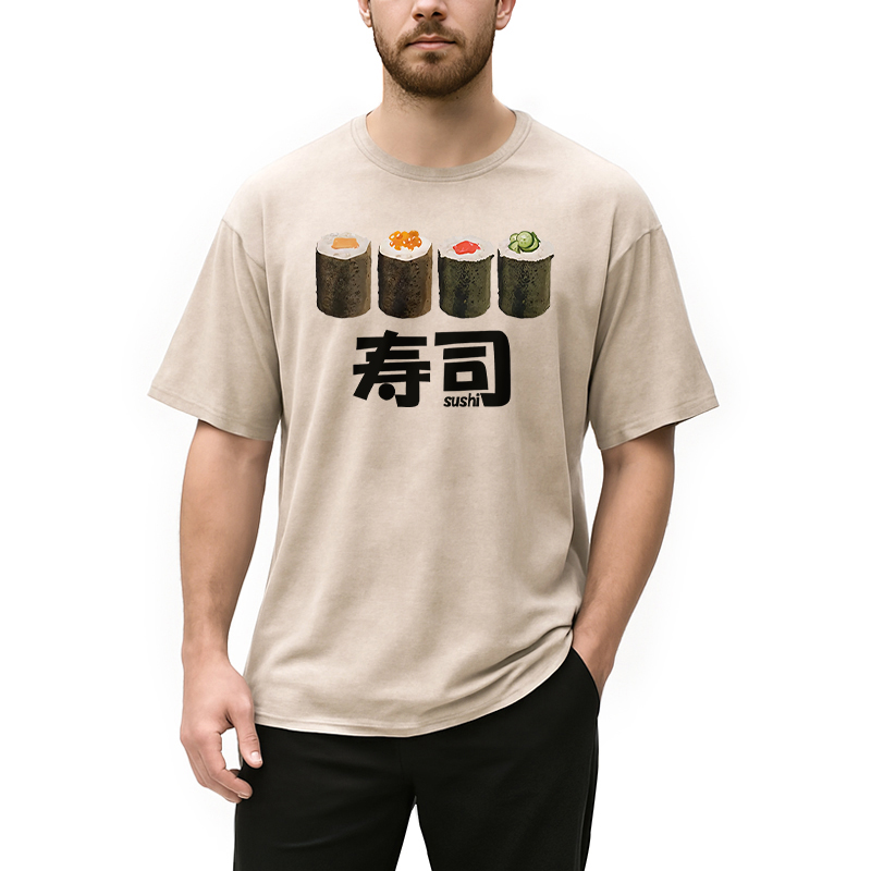Tokyocanvas Kawaii Sushi Roll Washed T-Shirt