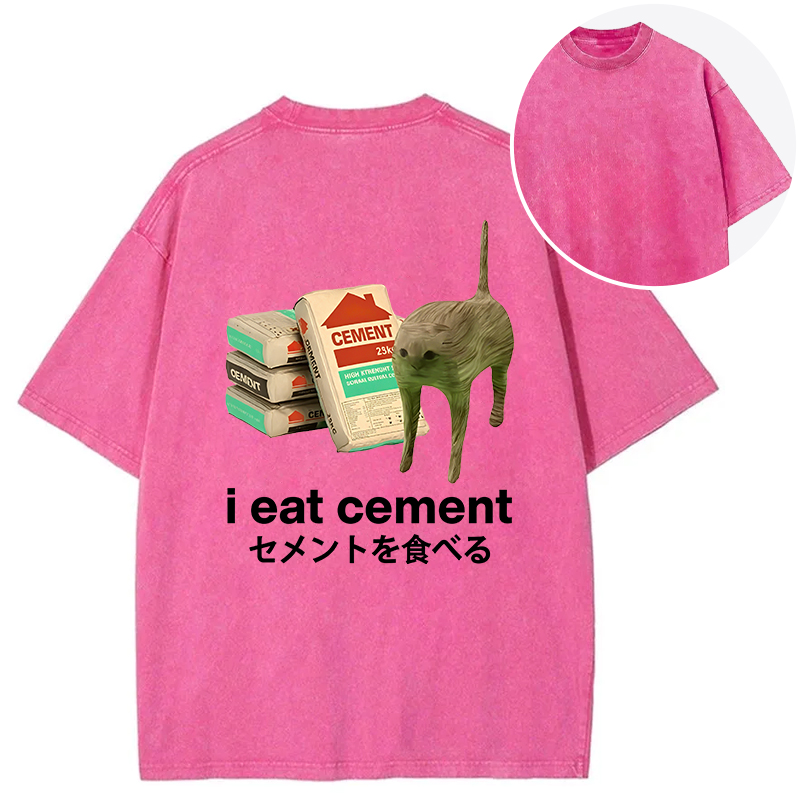 Tokyocanvas Benadryl Meme Cat Back Washed T-Shirt