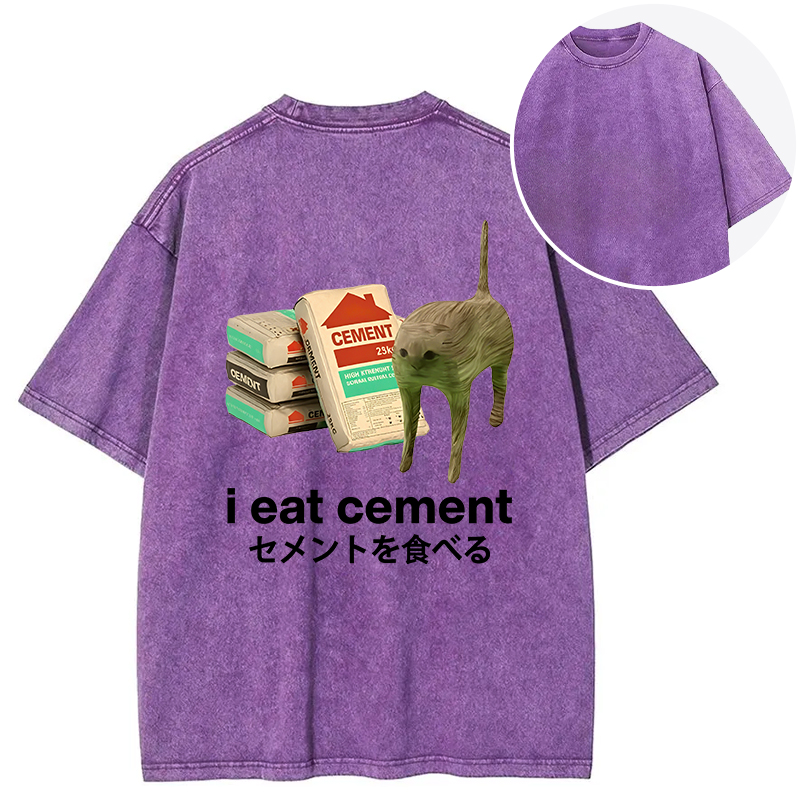 Tokyocanvas Benadryl Meme Cat Back Washed T-Shirt