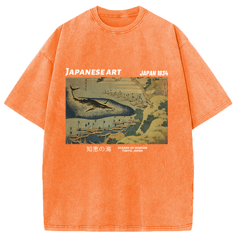 Tokyocanvas Oceans of Wisdom Washed T-Shirt