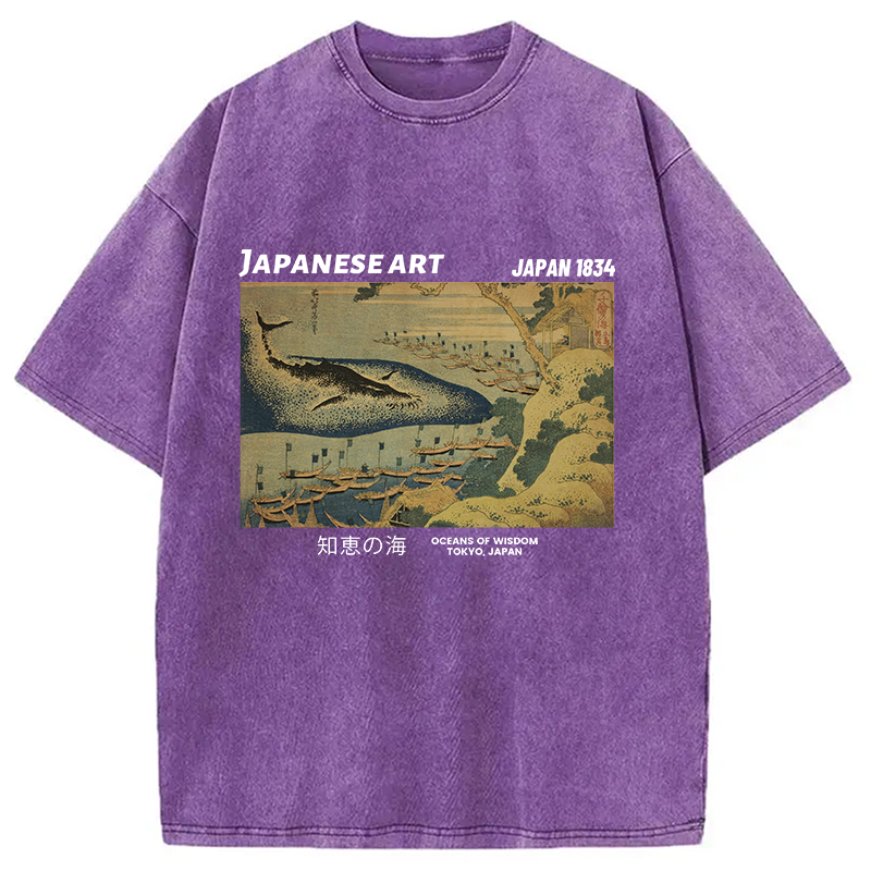 Tokyocanvas Oceans of Wisdom Washed T-Shirt