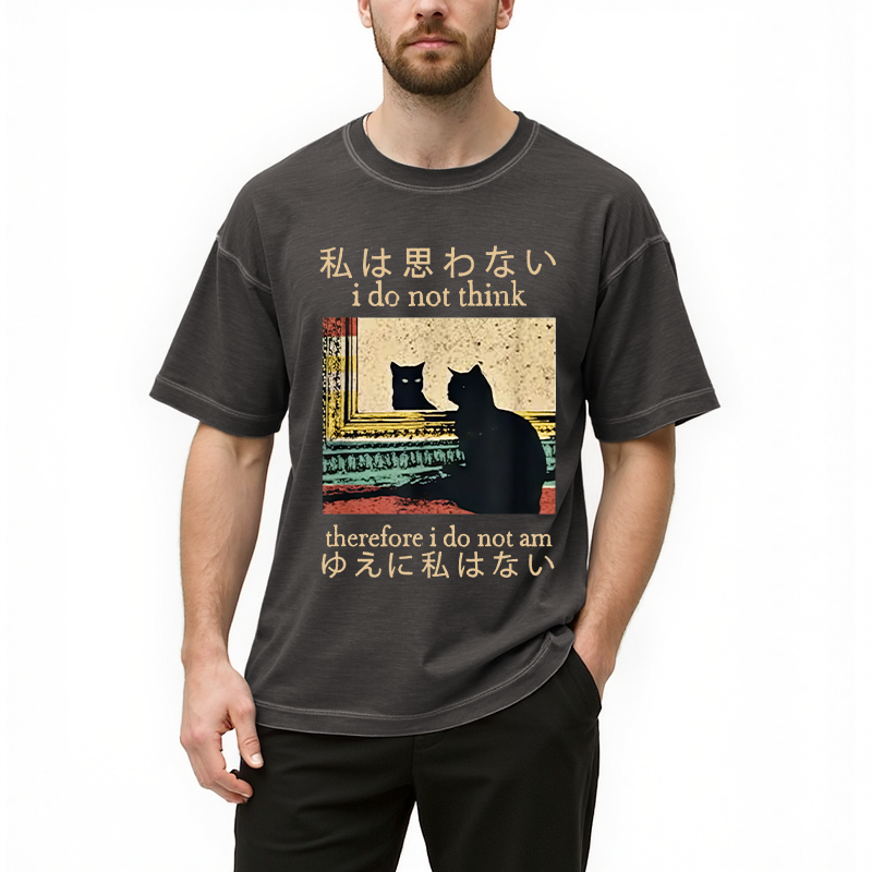 Tokyocanvas I Do Not Think Therefore I Do Not Am Gradient Washed T-Shirt