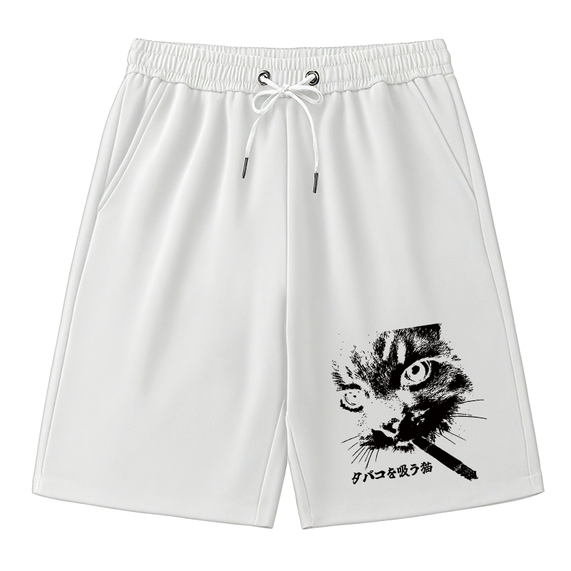 Tokyocanvas Retro Cat Smoking Classic Short