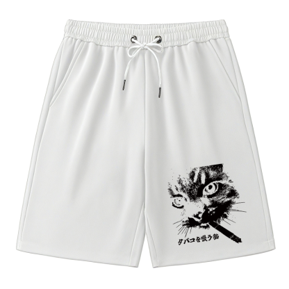 Tokyocanvas Retro Cat Smoking Classic Short