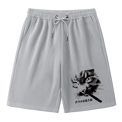 Tokyocanvas Retro Cat Smoking Classic Short