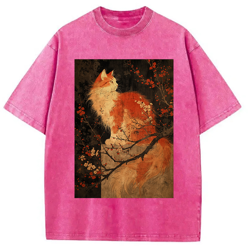 Tokyocanvas Japan Cat Washed T-Shirt
