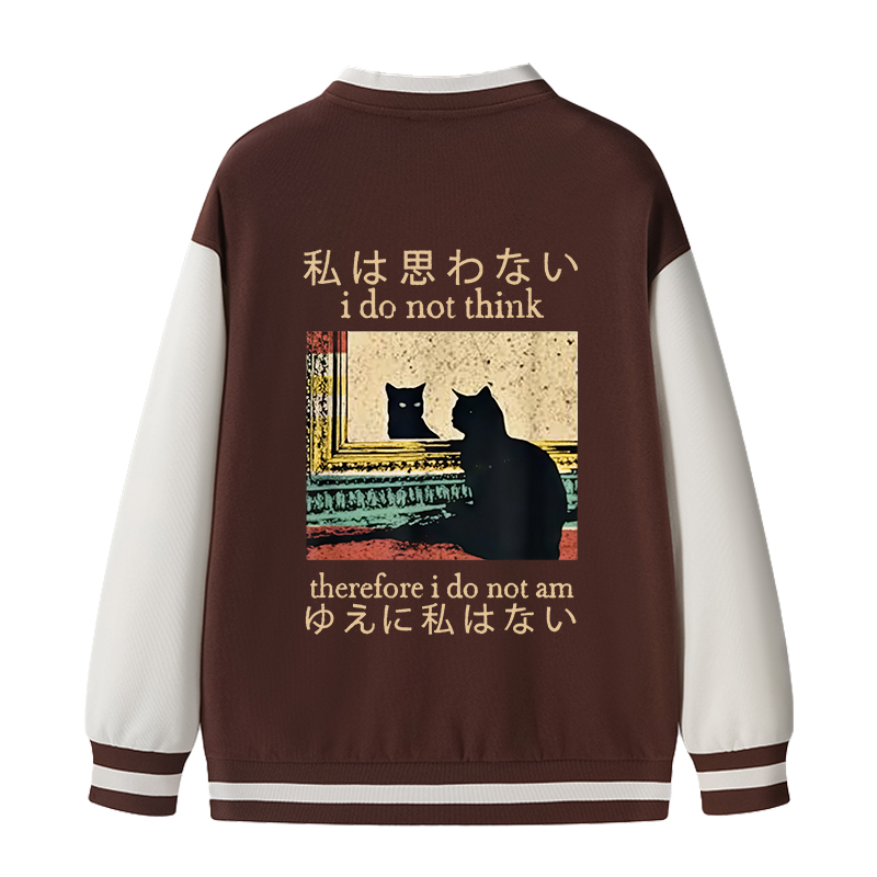 Tokyocanvas I Do Not Think Therefore I Do Not Am Varsity Jacket