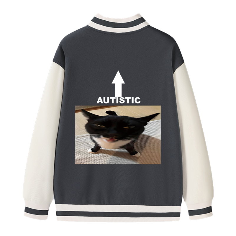 Tokyocanvas Autistic Cat Varsity Jacket
