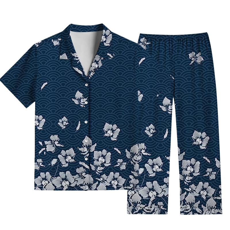 Tokyocanvas Falling Petals Aloha Pajama Set