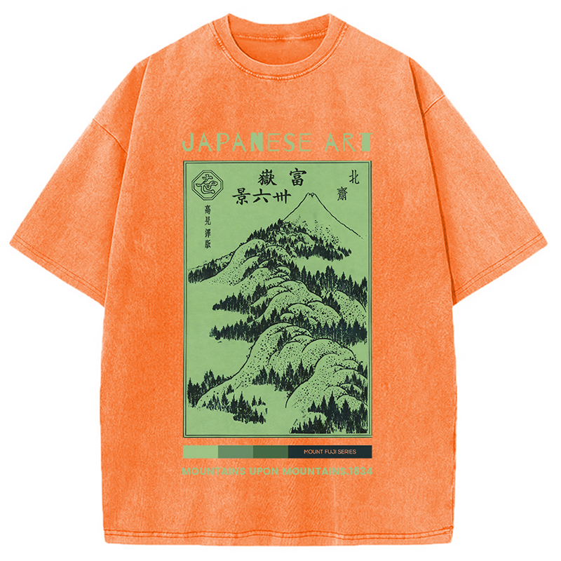 Tokyocanvas 36 Views of Mount Fuji Washed T-Shirt
