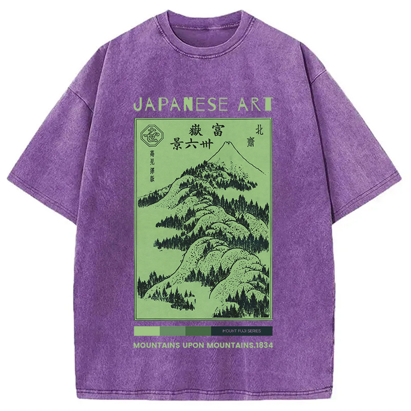 Tokyocanvas 36 Views of Mount Fuji Washed T-Shirt