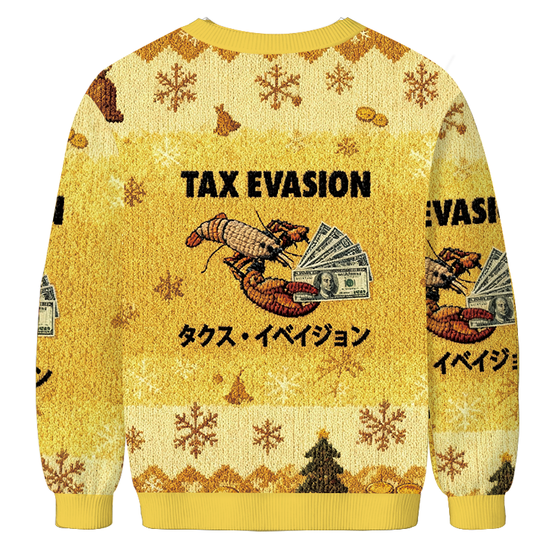 Tokyocanvas Tux Evasion Funny Christmas Ugly Sweatshirt