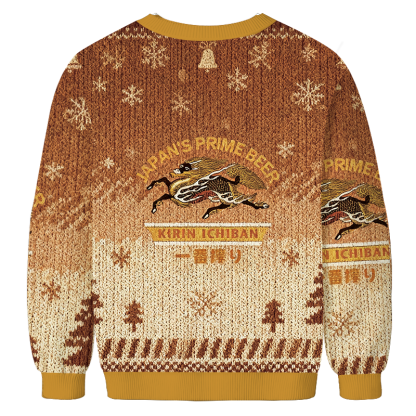 Tokyocanvas Kirin Ichiban Beer Logo Japanese Christmas Ugly Sweatshirt