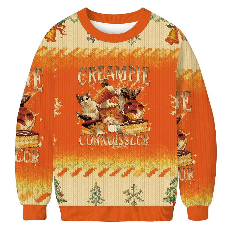 Tokyocanvas Creampie Connoisseur Meme Christmas Ugly Sweatshirt