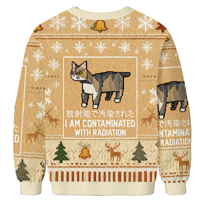 Tokyocanvas I Am Contaminated with Radiation Meme Christmas Ugly Sweatshirt