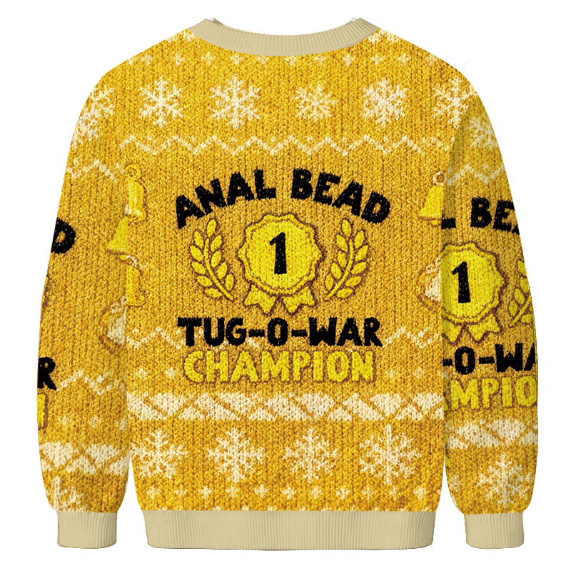 Tokyocanvas Bead Tug O War Champion Funny Christmas Ugly Sweatshirt