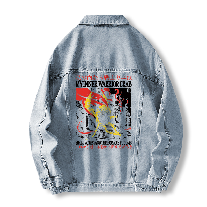 Tokyocanvas My Inner Warrior Crab Japanese Jean Jackets