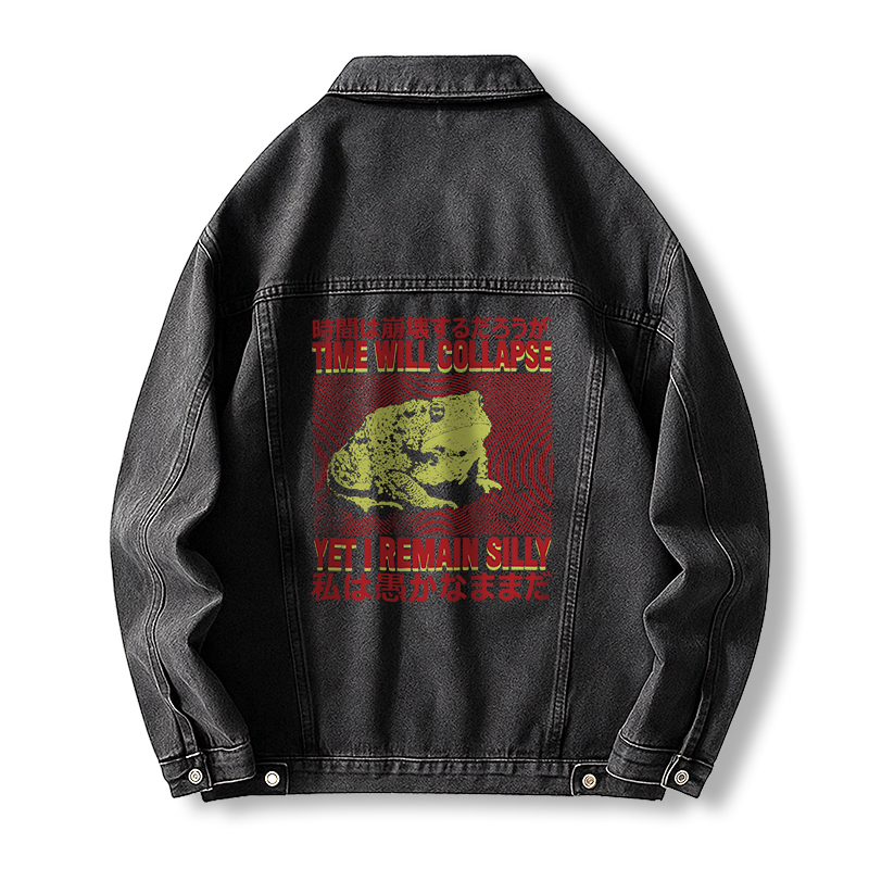 Tokyocanvas I Remain Silly Frog Jean Jackets
