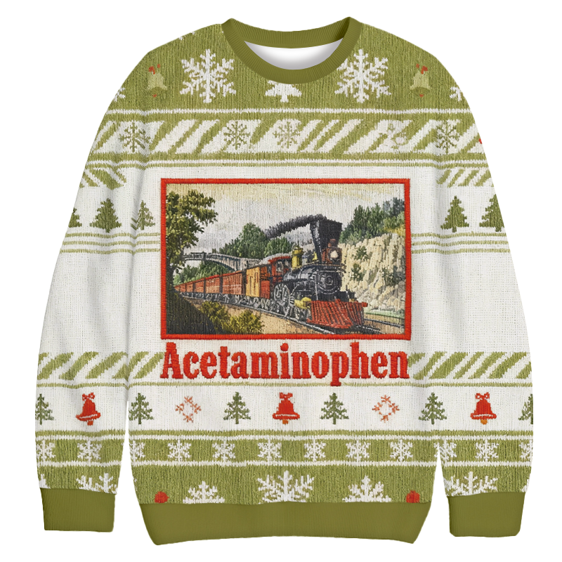 Tokyocanvas Acetaminophen Funny Meme Christmas Ugly Sweatshirt