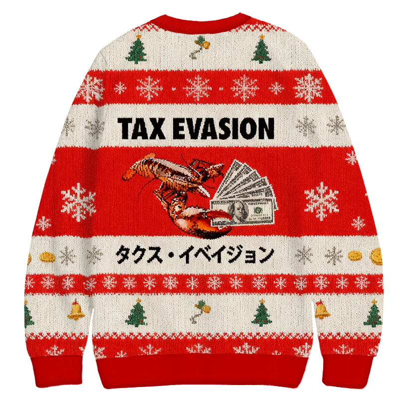 Tokyocanvas Red Tux Evasion Funny Christmas Ugly Sweatshirt