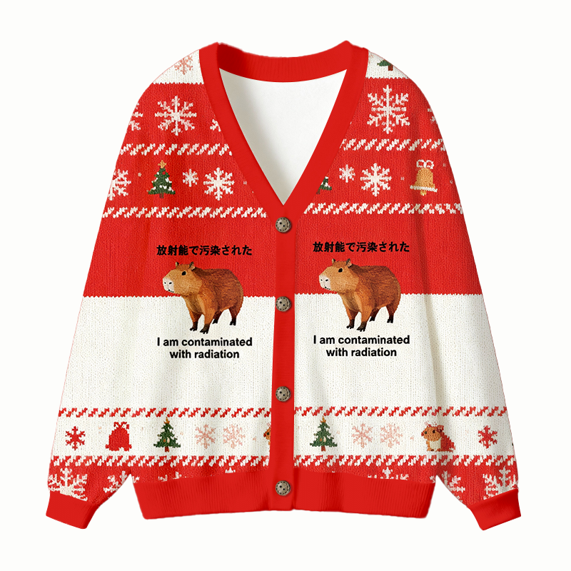 Tokyocanvas Capybara Contaminated By Radiation Ugly Cardigan Sweatshirt