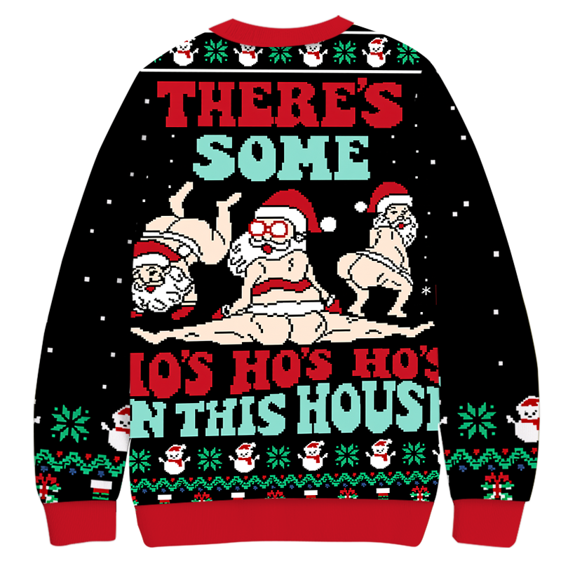Tokyocanvas There's Some Ho Ho HO Christmas Ugly Sweatshirt