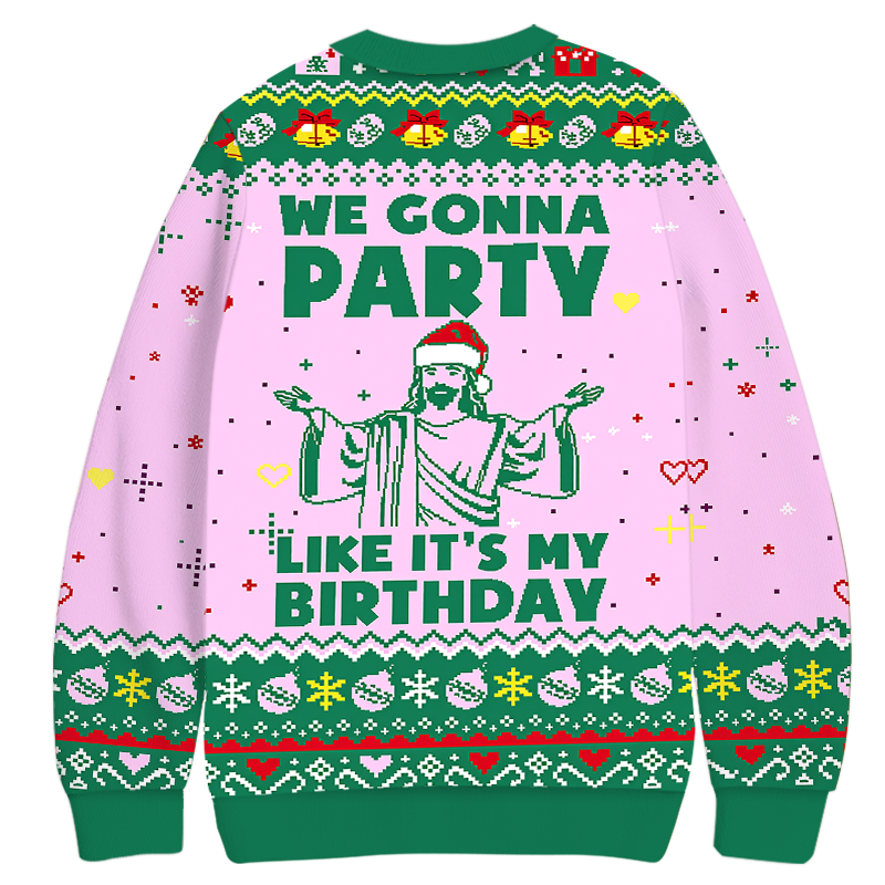 Tokyocanvas Jesus We Coona Party Christmas Ugly Sweatshirt