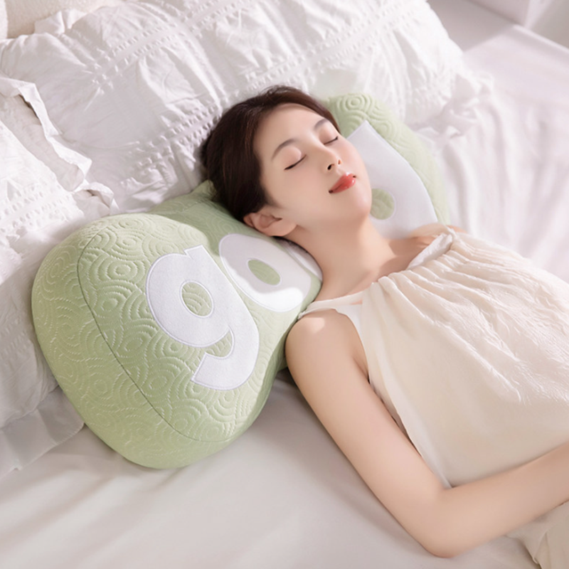 Tokyocanvas Green GOOD Shaped Throw Pillow