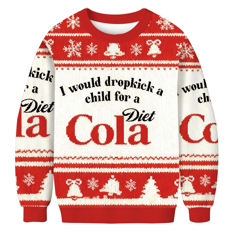 Tokyocanvas Red Funny Drink Christmas Ugly Sweatshirt