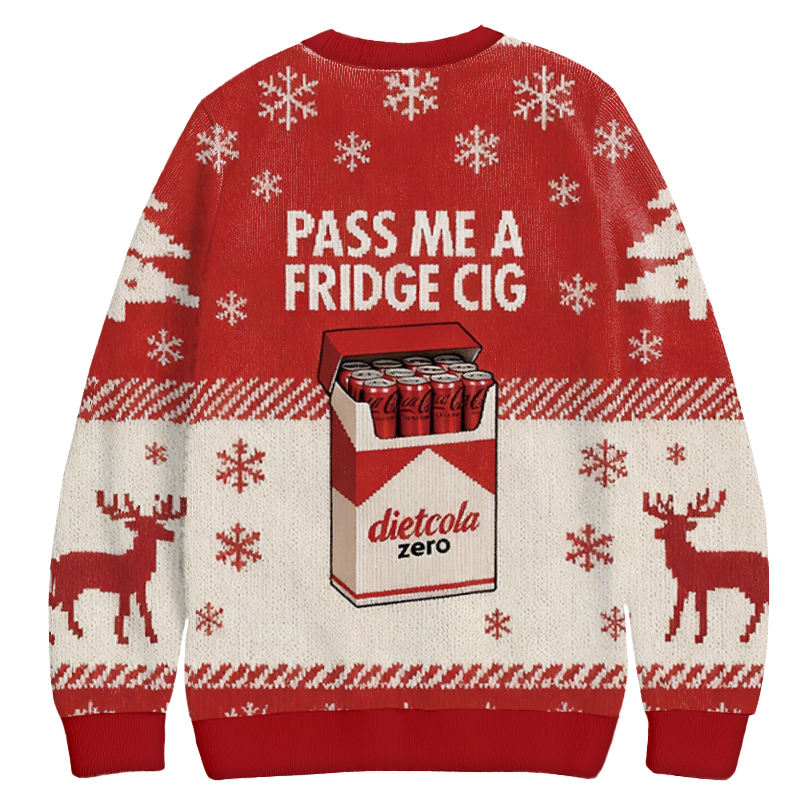 Tokyocanvas Need A Drink Cigarette Christmas Ugly Sweatshirt