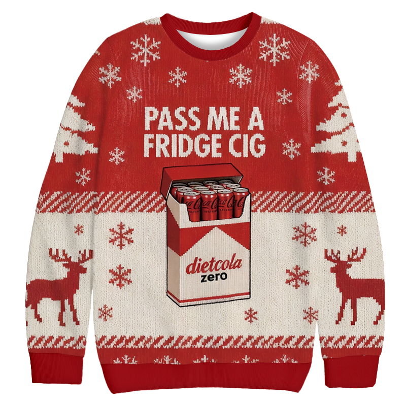 Tokyocanvas Need A Drink Cigarette Christmas Ugly Sweatshirt