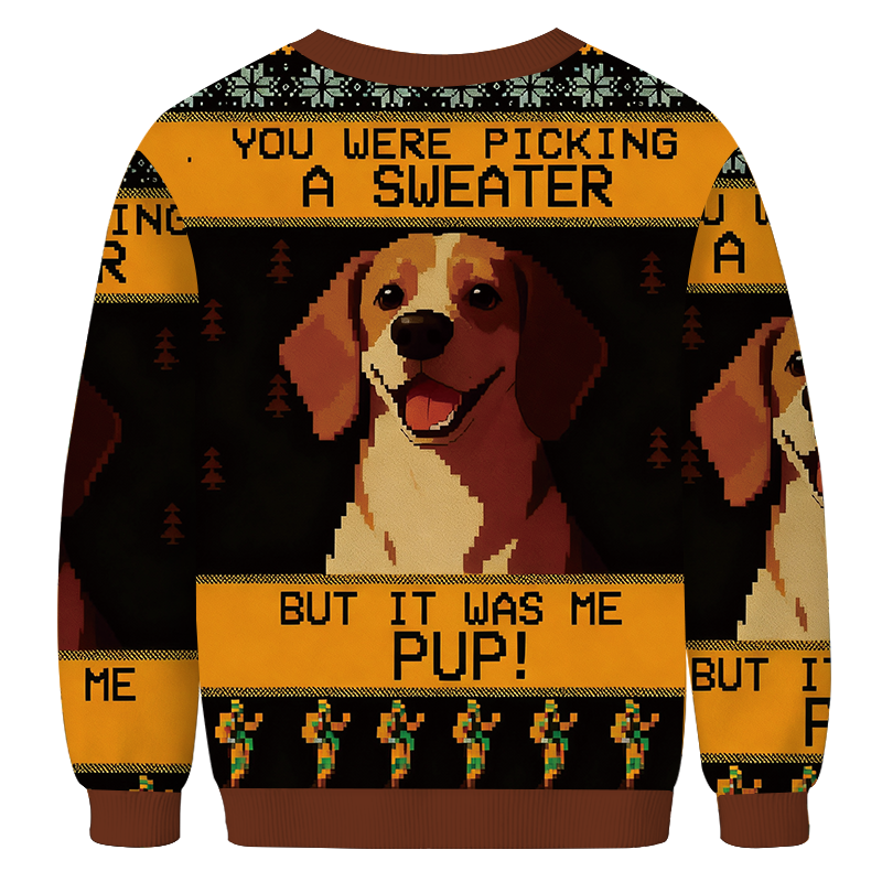 Tokyocanvas It Was Me Dog Christmas Ugly Sweatshirts