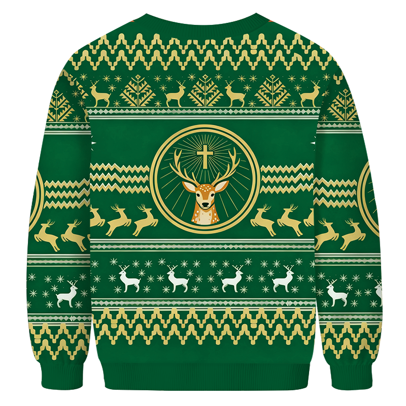 Tokyocanvas Elk Liquor Christmas Ugly Sweatshirt