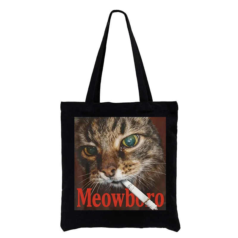 Tokyocanvas Funny Smoking Cat Meme Tote Bag