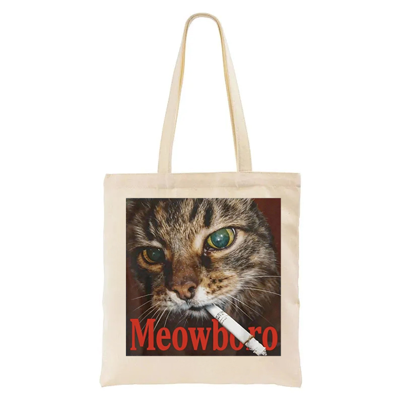 Tokyocanvas Funny Smoking Cat Meme Tote Bag