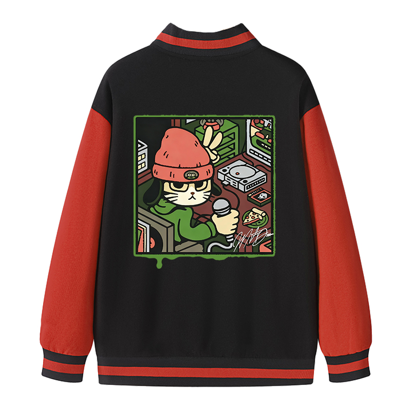 Tokyocanvas Rapper Cat Varsity Jacket