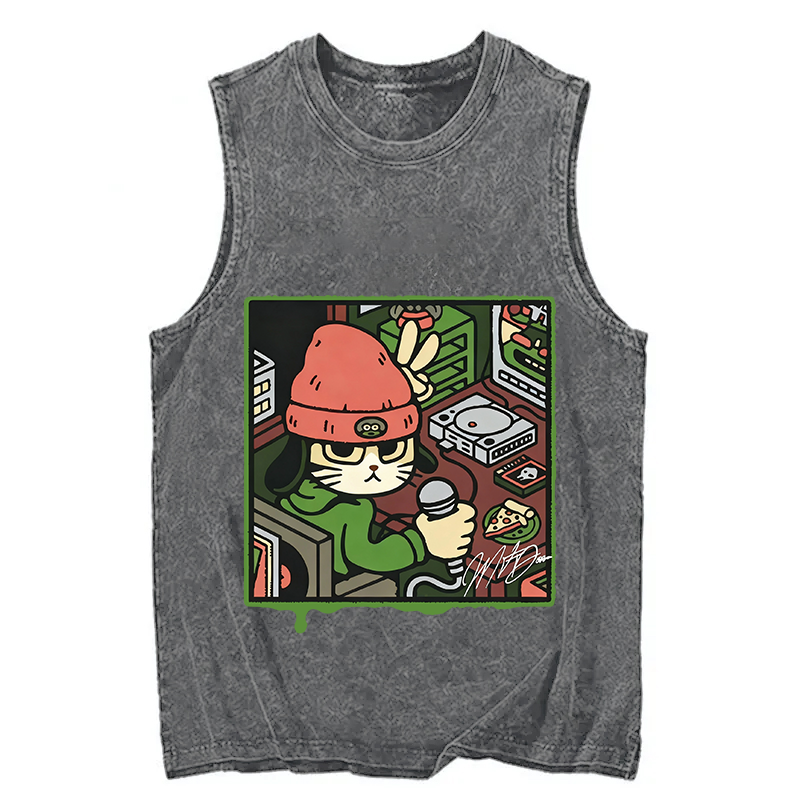 Tokyocanvas Rapper Cat Washed Tank