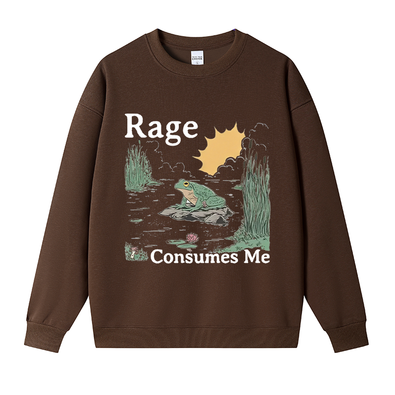 Tokyocanvas Rage Consumes Me Frog Pond Fleece Lined Sweatshirt