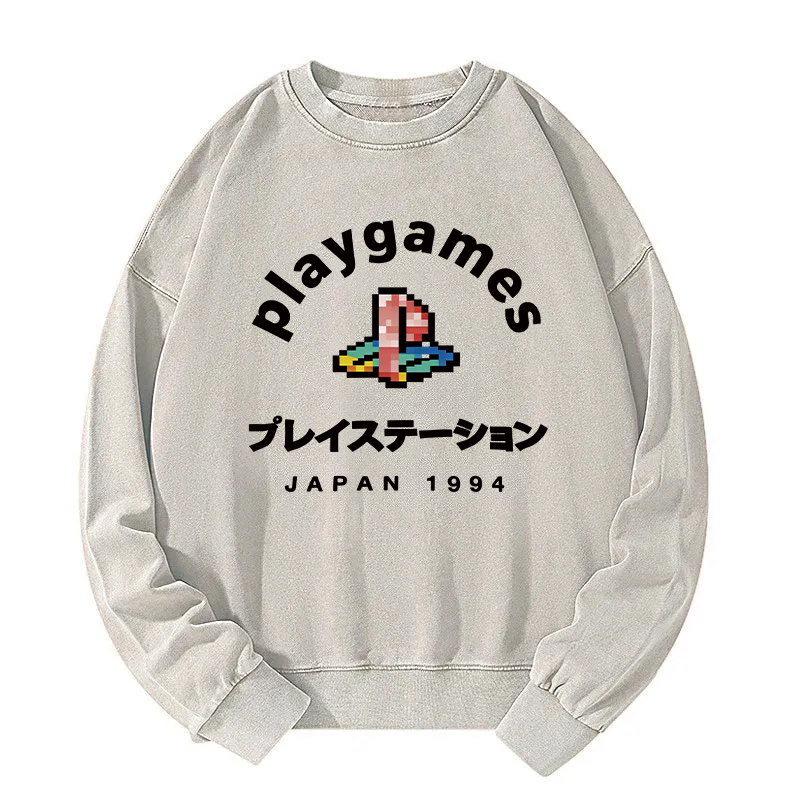 Tokyocanvas Play Games Japan Washed Sweatshirt
