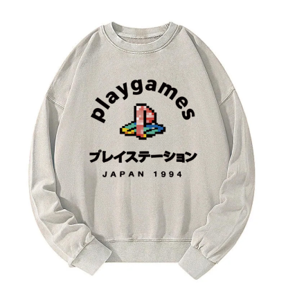 Tokyocanvas Play Games Japan Washed Sweatshirt